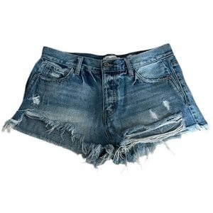 KanCan signature high rise Distressed Denim Shorts size large